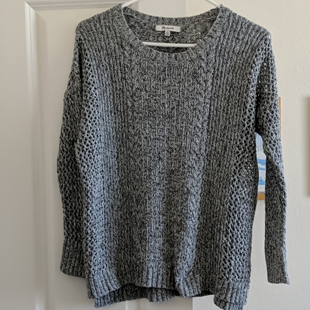 Madewell gray plaza pullover sweater